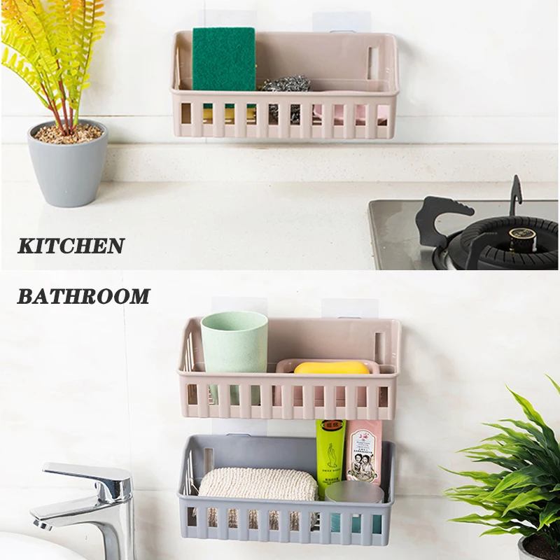 

Bathroom Shelf Kitchen Organizer Storage Supports Cabinet Unit Wall Mounted Soap Dish For Tray Shampoo Holder