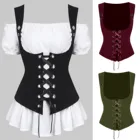 Футболка женская в стиле Харадзюку, однотонная майка без рукавов, с перекрестными кольцами, на шнуровке, повседневный жилет, топ, женские футболки