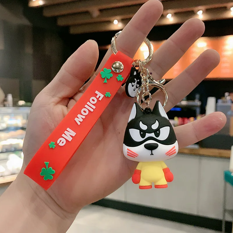 

Kawaii Cartoon Silicone Lovely Doll Siberian Husky Schoolbag Pendant Car Key Chain Bag Decoration Key Buckle Keychains