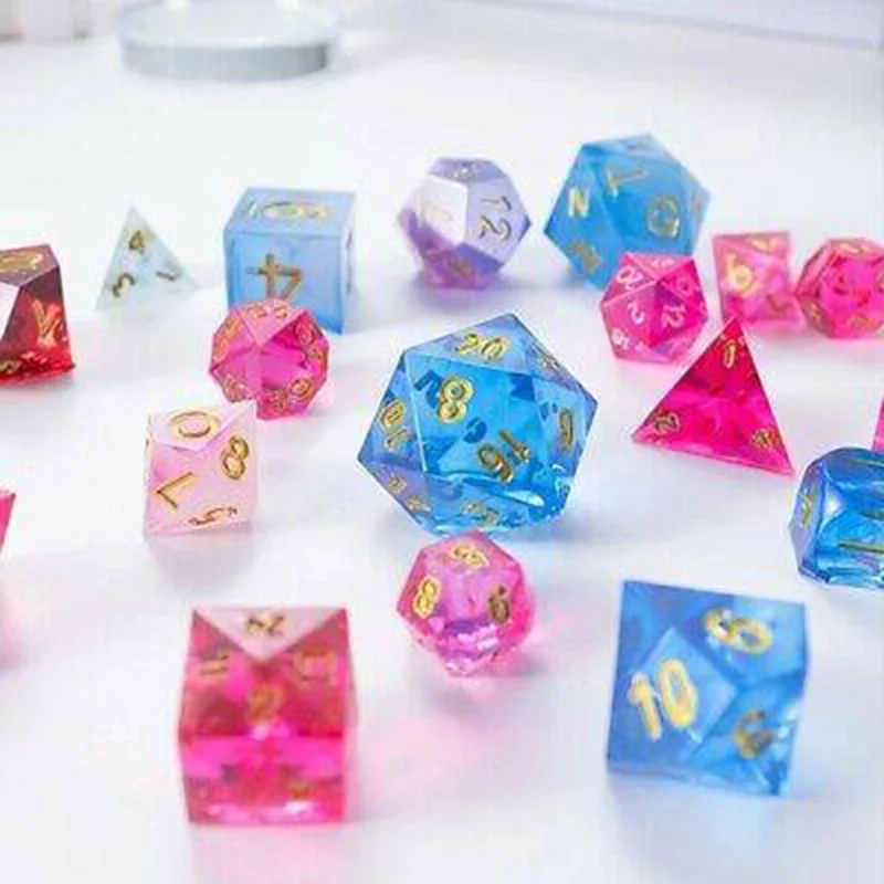

28PCS Irregular Dice Epoxy Resin Mold Different Shapes Square Dice Silicone Mold Transparent Game Resin Mould for Jewelry Making