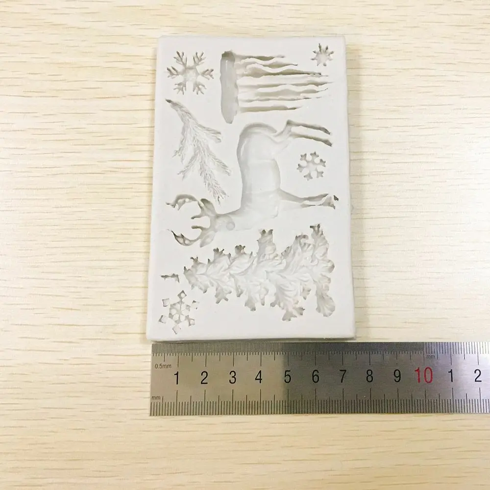 Глиняные формы для выпечки силиконовая форма шоколада и снежинок Рождественская