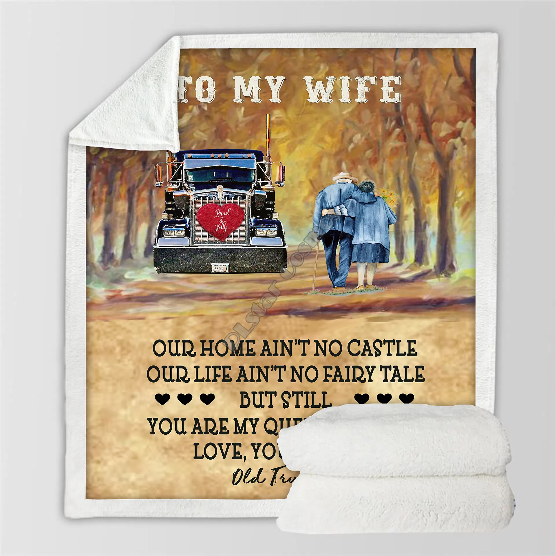 

To My Husband 3d printed fleece blanket for Beds Hiking Picnic Thick Quilt Fashionable Bedspread Sherpa Throw Blanket 05