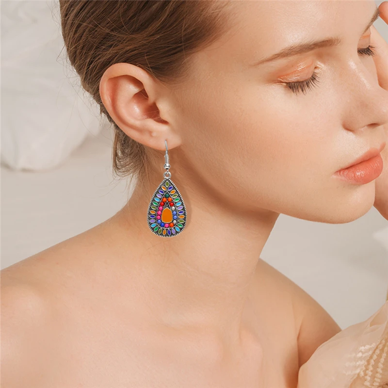 2020 New Bohemian Vintage Earrings Set For Women Trendy Ethnic Feather Sun Moon Drop Jewelry Female Fashion Statement | Украшения и