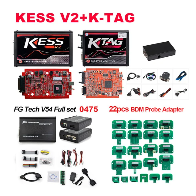 KESS KTAG LED BDM Полный ECU программист онлайн V2.47 ЕС красный Kess V2 V5.017+ KTAG V7.020 2,25+ 0475 FGTECH Galletto 4 V54+ программатор bdm чип Тюнинг инструмент - Цвет: KESS KTAG LED BDM