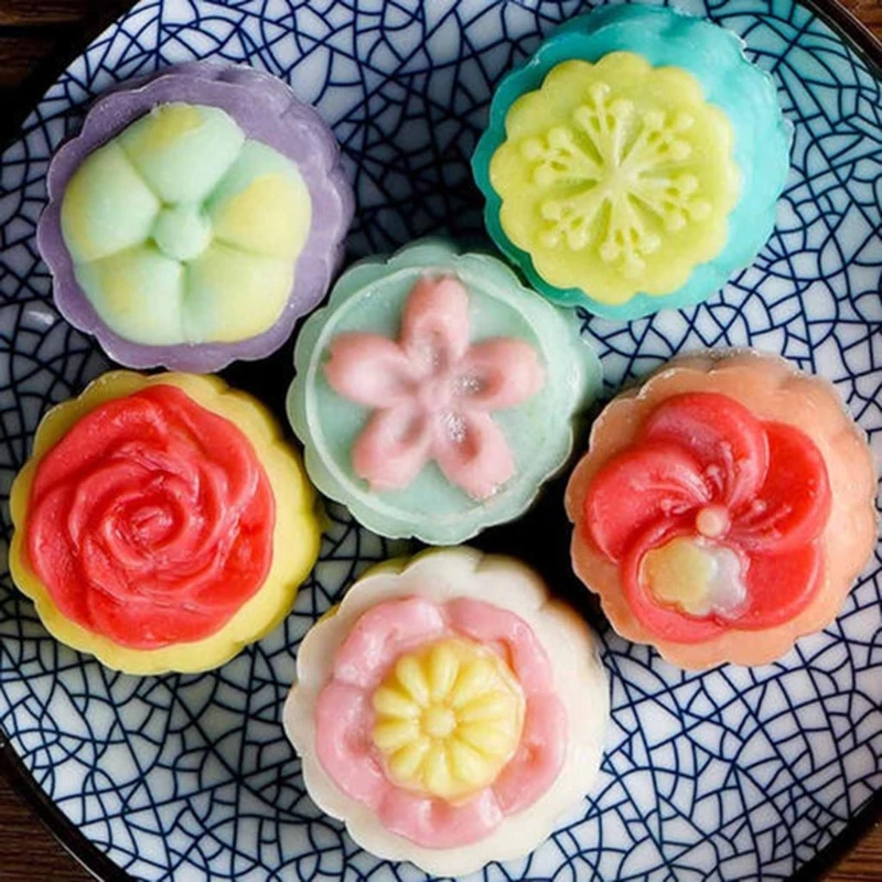 50 г Mooncake плесень 8 сливы цветок штампы печенья Ручной пресс зеленый бобы