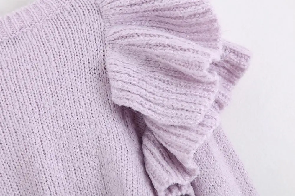 Увядшие зимние женские свитера в английском винтажном стиле с оборками