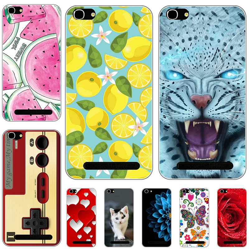 Силиконовый чехол для Doogee Y200 5.5 дюймов, мягкий TPU, защитный задний телефонный чехол с рисунком волка, цветов, кошки и розы