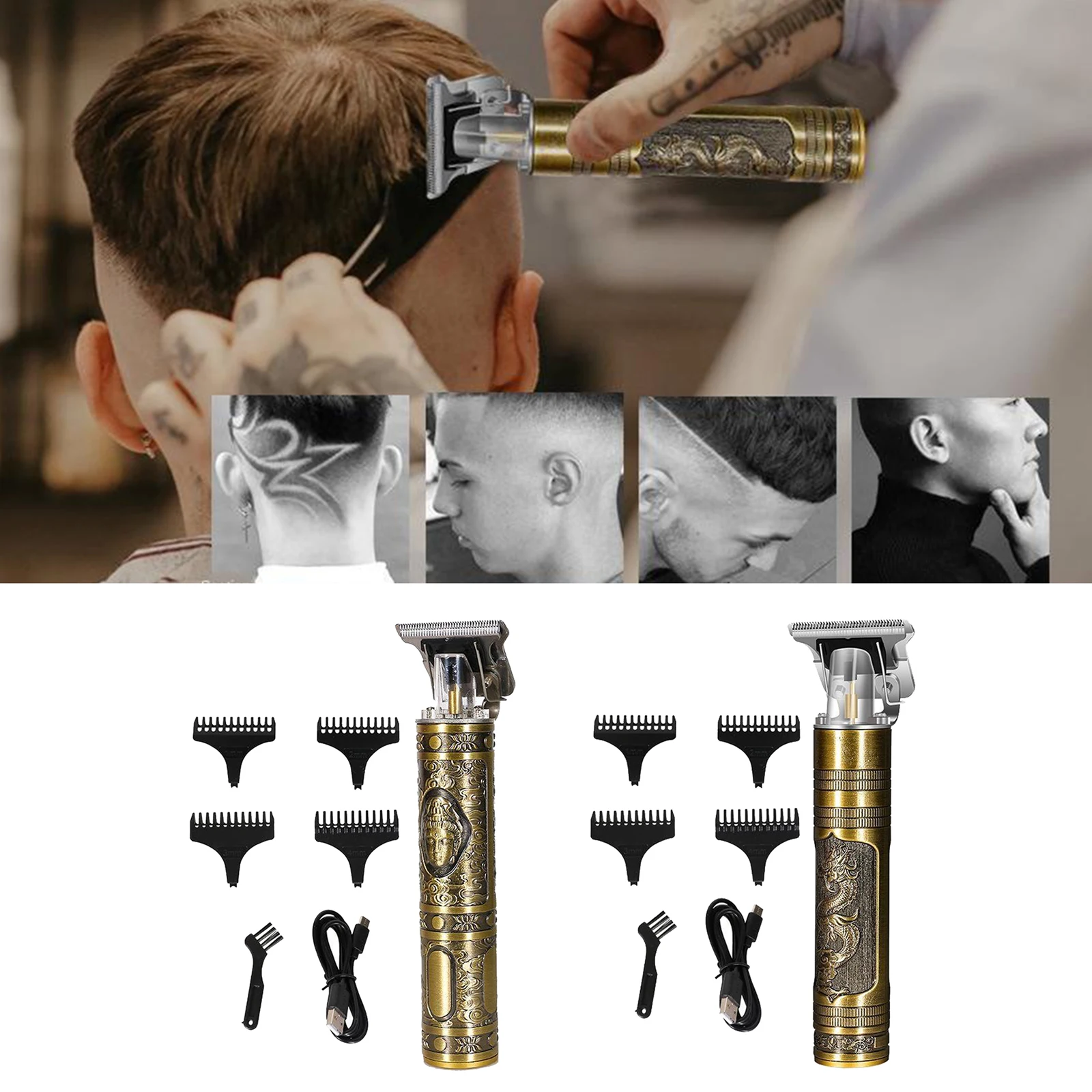 

Electric Pro Cordless Clipper Trimmer Portable Hair Shavers USB Rechargeable Barbers Shaver Cutters Grooming Hair Cutting Tools