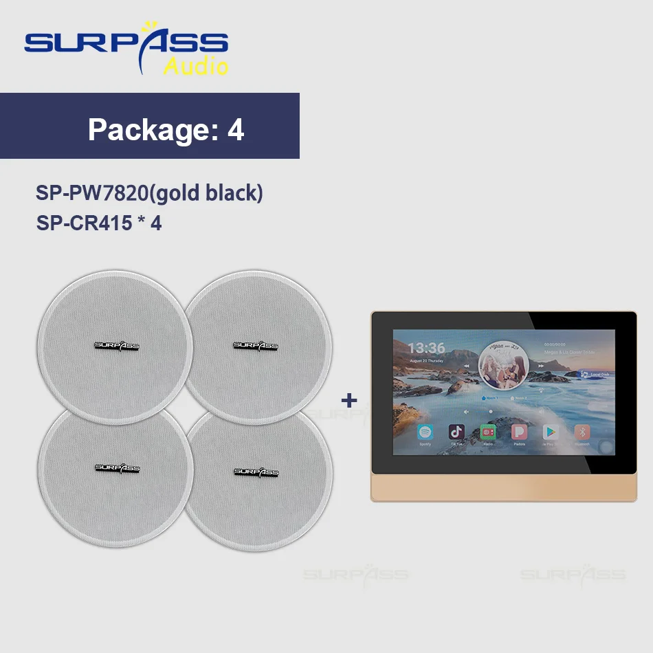 Настенная аудиосистема Smart Home с 7-дюймовым экраном и сенсорной панелью |