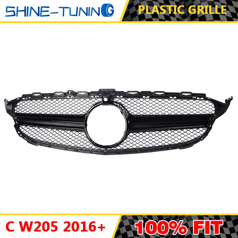 Передняя решетка подходит для mercedes C class W205 C63 amg решетка- w205 C180 C200 C220D C250 C300 C450 без эмблемы
