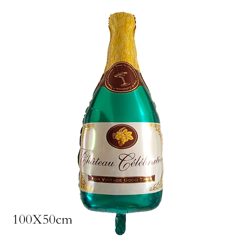 bottle Металлические латексные шары золотого и серебряного цвета, 18, 20, 30, 40, 50, 60 лет, вечерние шары с цифрами на день рождения, юбилей, подарок для взрослых - Цвет: bottle