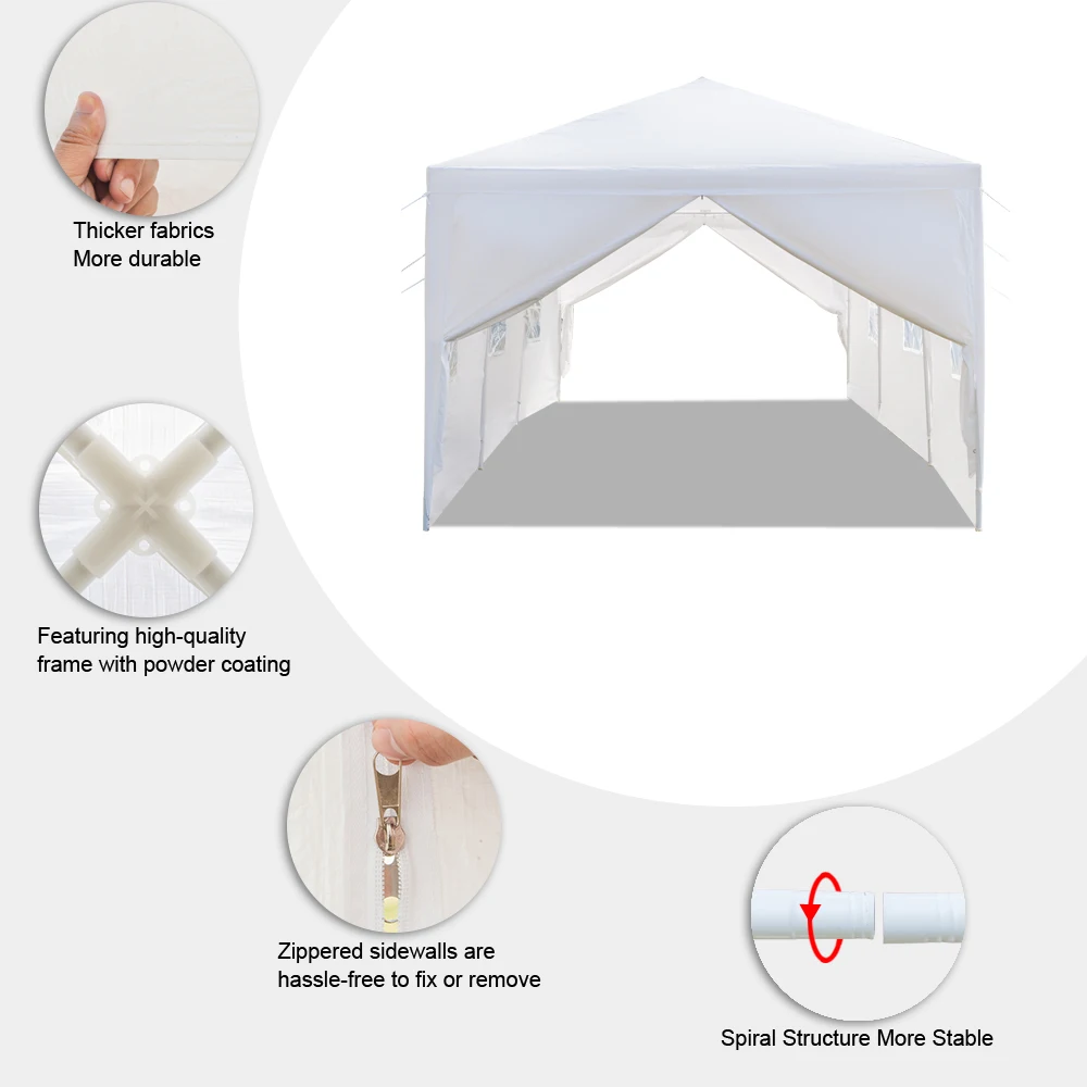 SKU37527211-tienda de campa&ntilde;a de 3x9m con ocho lados, dos puertas, para fiestas, bodas, jard&iacute;n, impermeable, para eventos-3