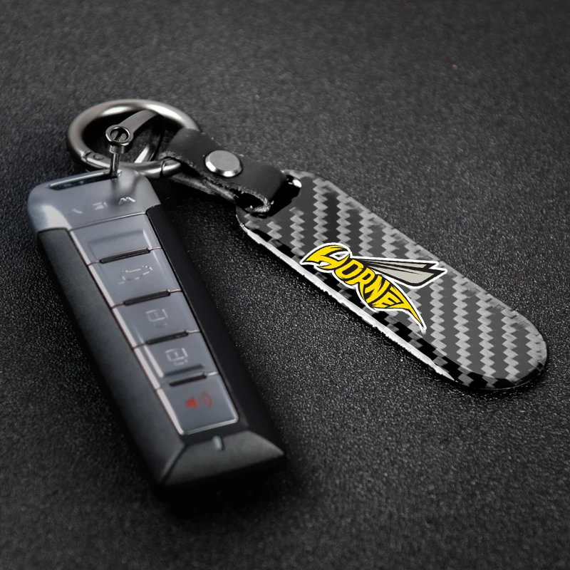 

Motorcycle accessories printing carbon fiber nameplate metal keychain free custom for Honda Hornet 900 600 CB600F CB 600F