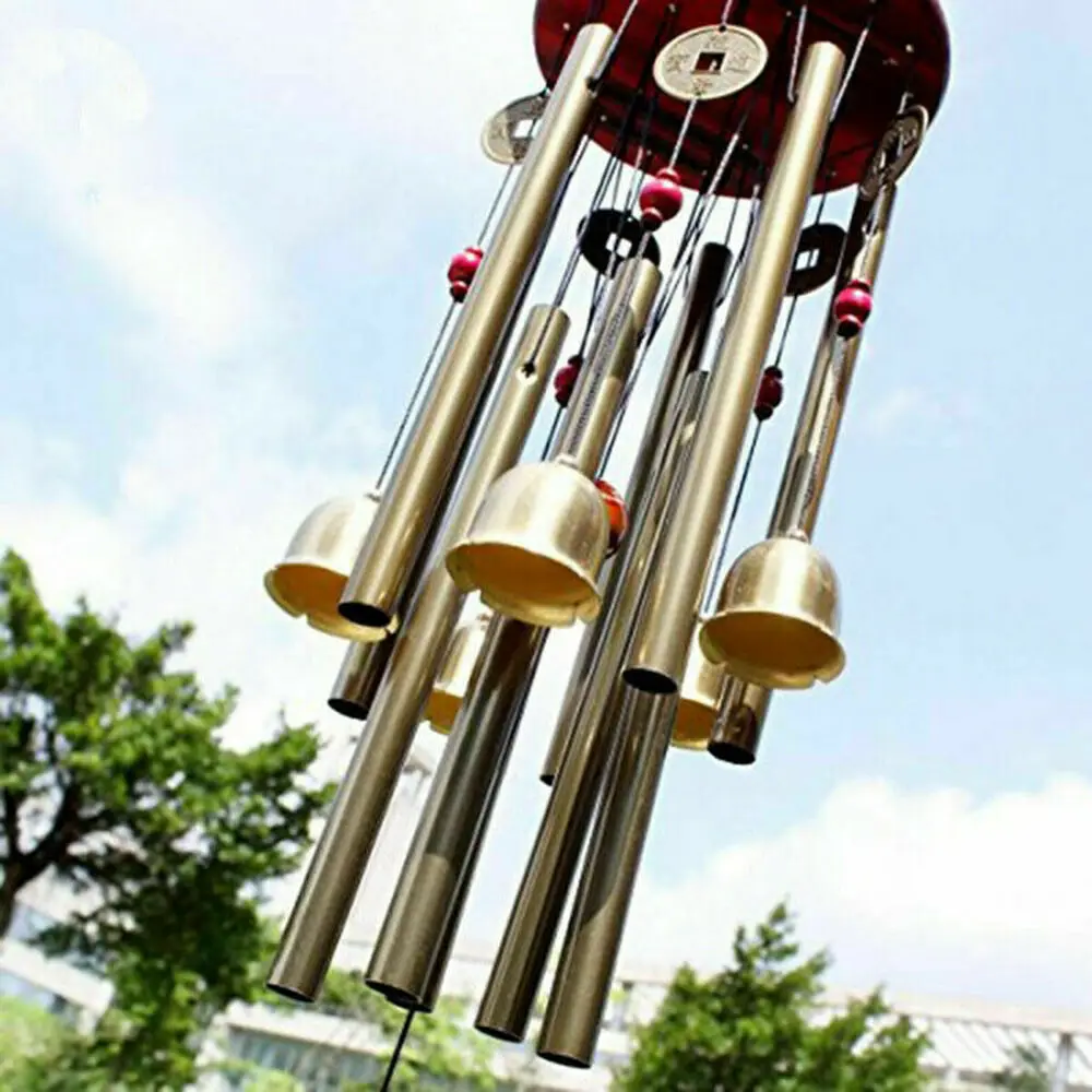 

Large Bells 10 Tube 5 Bells Metal Wind Chimes Church Bell Outdoor Garden Decoration Balcony Decorations Wind Chime For Garden