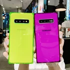 Квадратный флуоресцентный неоновый чехол для телефона Samsung S20 FE S9 S10 Plus S10E S20 Note 20 Ultra A50 A51 A71, роскошный цветной мягкий чехол из ТПУ