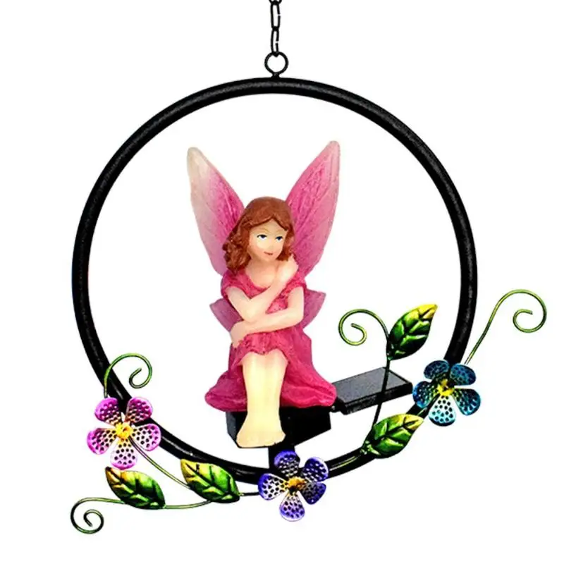 Светодиодный светильник на солнечной батарее украшение в виде цветочной феи