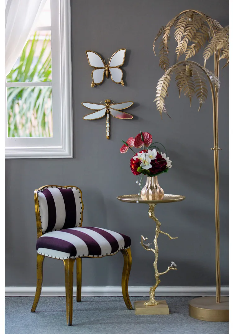 Ретро Золотая Бабочка Стрекоза резное зеркало для туалетных принадлежностей