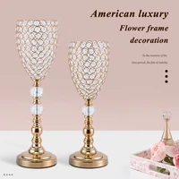 10 pcslot crystal vases flowers road lead europe brief wedding tabletop flower vase party centerpiece for home decoration