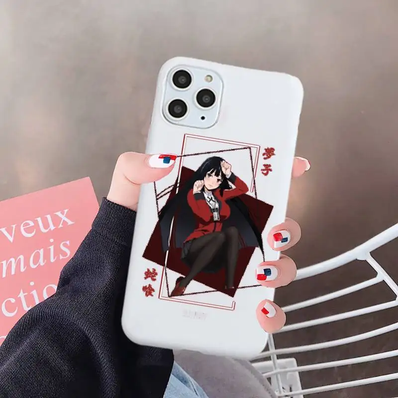 

Kakegurui Jabami Yumeko Japanese Anime Phone Case Candy Color for iPhone 6 7 8 11 12 s mini pro X XS XR MAX Plus