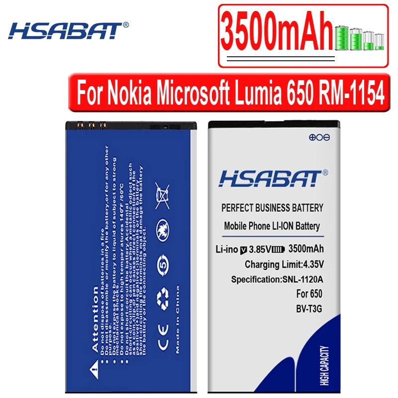 Аккумулятор HSABAT 3500 мА · ч аккумулятор для Nokia Microsoft Lumia 650 BVT3G BVT3G|Аккумуляторы