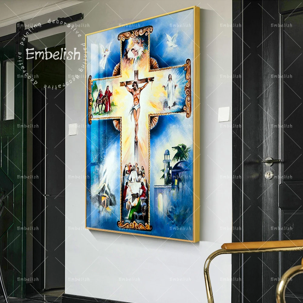 

1 Pieces Jesus Christ Cross Modern Home Decor Pictures For Living Room Wall Art Posters HD Print Canvas Paintings Artworks