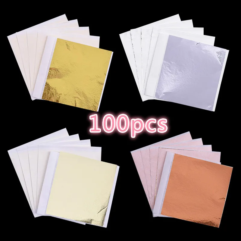 

14x14cm/8x8.5cm Imitation Gold Silver Copper Foil Paper Leaf Leaves Sheet Foil Paper Art Craft Paper Gilding Craft Decoration
