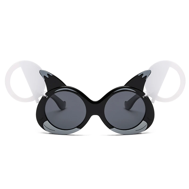 

Kids Sunglasses Cartoon Fox Children's Sunglasses Silicone Cute Reflective Lenses Boys and Girls Flip Sunglasses