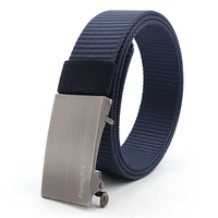 flying art mens trendy fashion silver metal belt tactical quick release adjustable automatic buckle nylon ladies belt