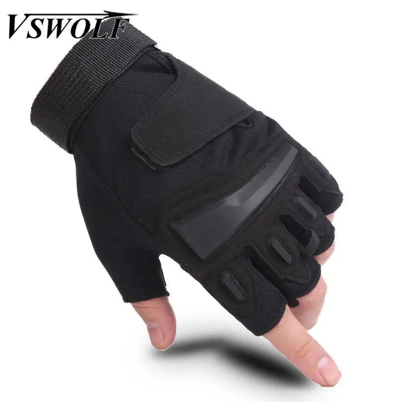 Перчатки тактические без пальцев SWAT Военные боевые митенки для спортзала