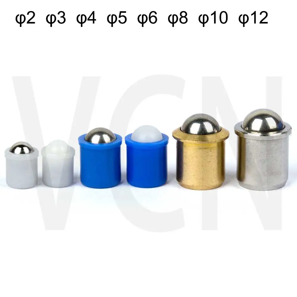 

VCN410 ball plunger Spring Plungers smooth model with collar and ball stainless steel brass plastic POM all in stock