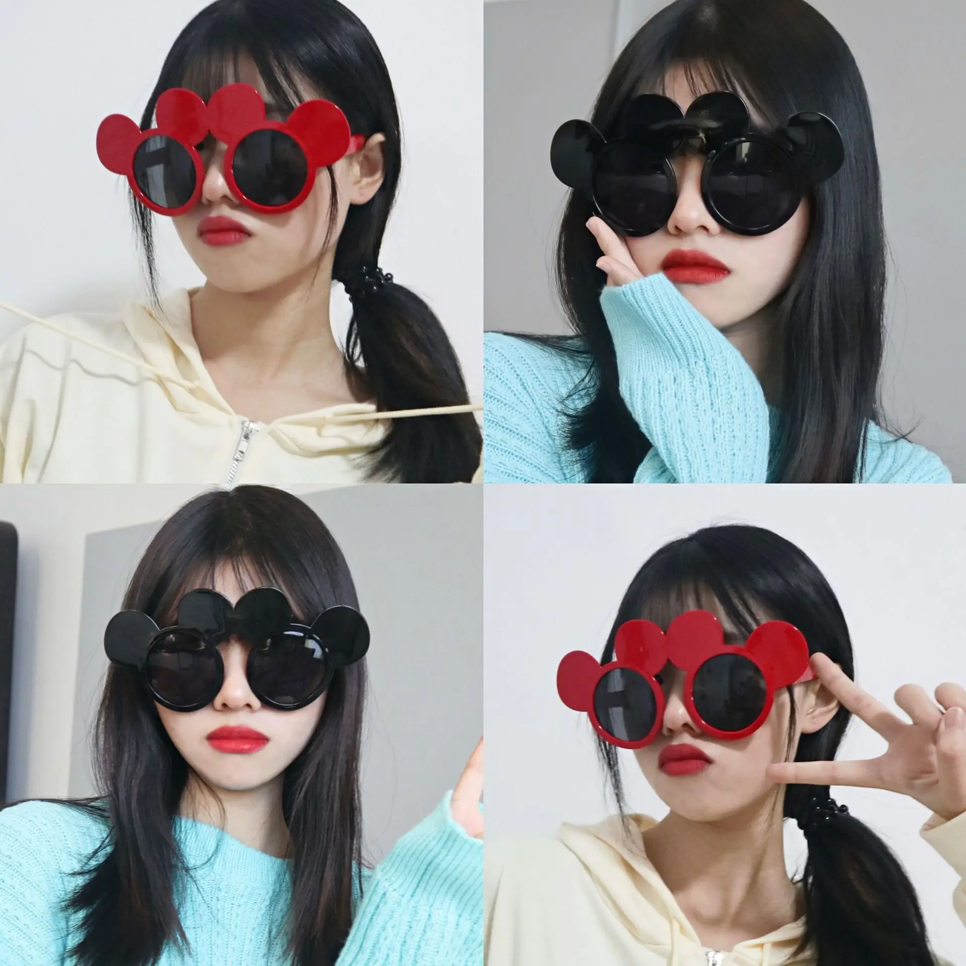 

Cartoon mouse animation cute amusement park photo concave modeling outdoor party picnic personality glasses