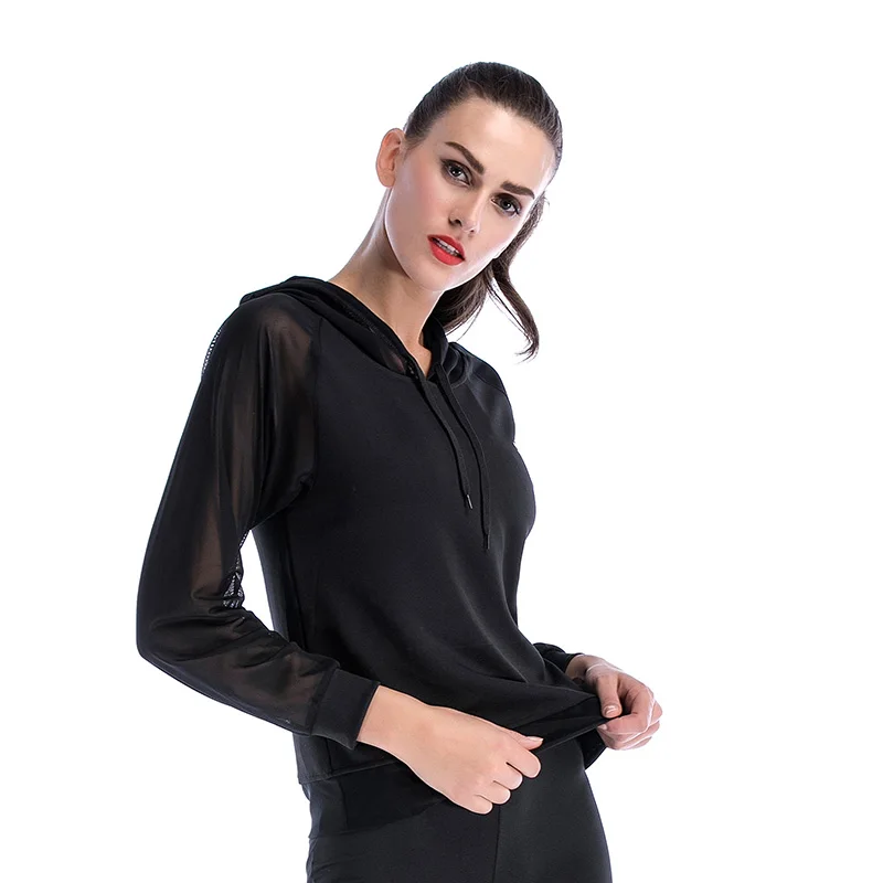 

Hot Sale Slim Fit Pullover Black Athletic Plain Hoodies for Women