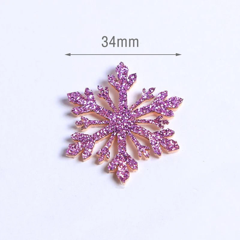 10pcs New Plastic Gold Silver Glitter Powder Snowflake DIY Xmas Ornaments Pendant Christmas Tree Decorative Hanging - купить по