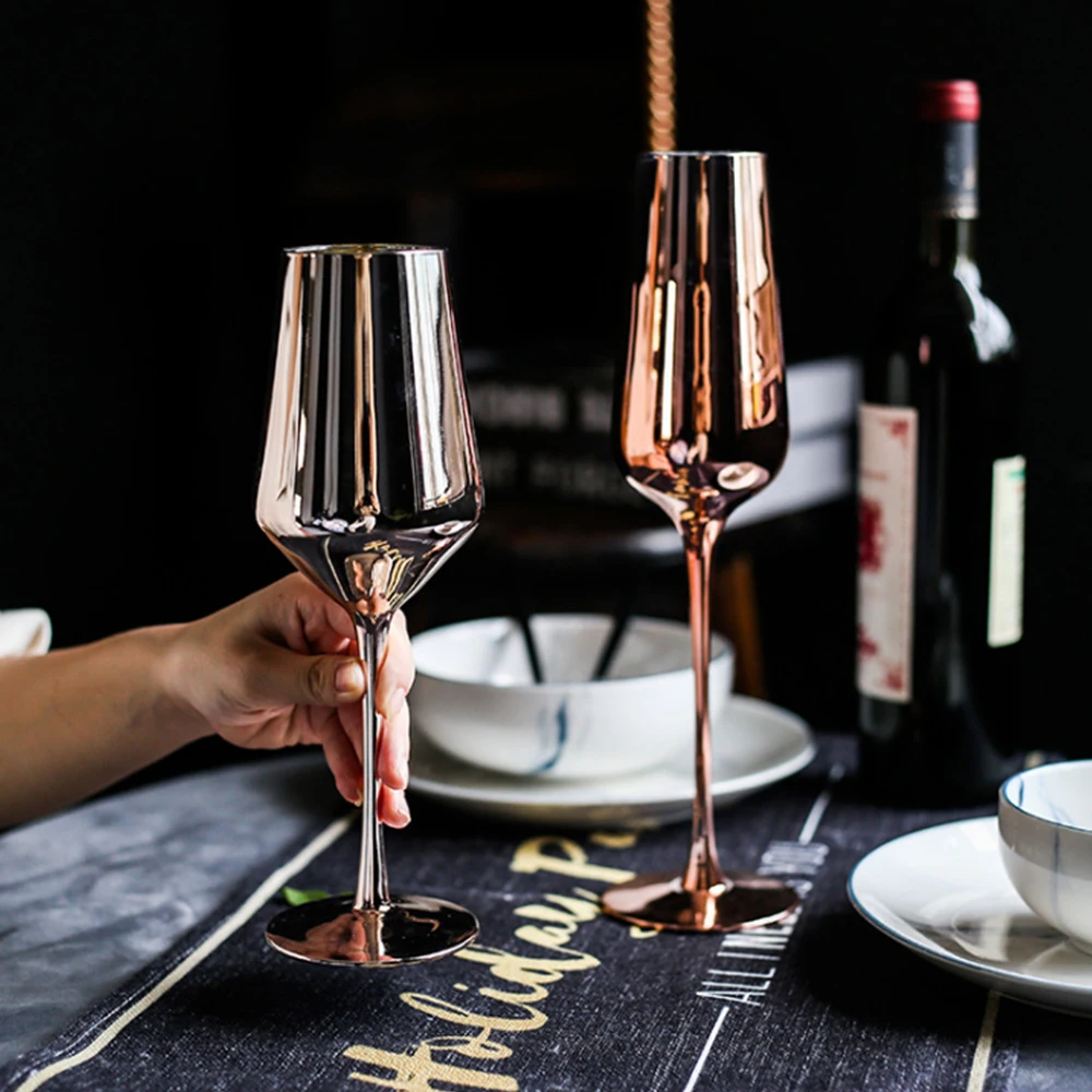 Бокал для вина цвета розового золота бокал напитков шампанского вечеринок воды