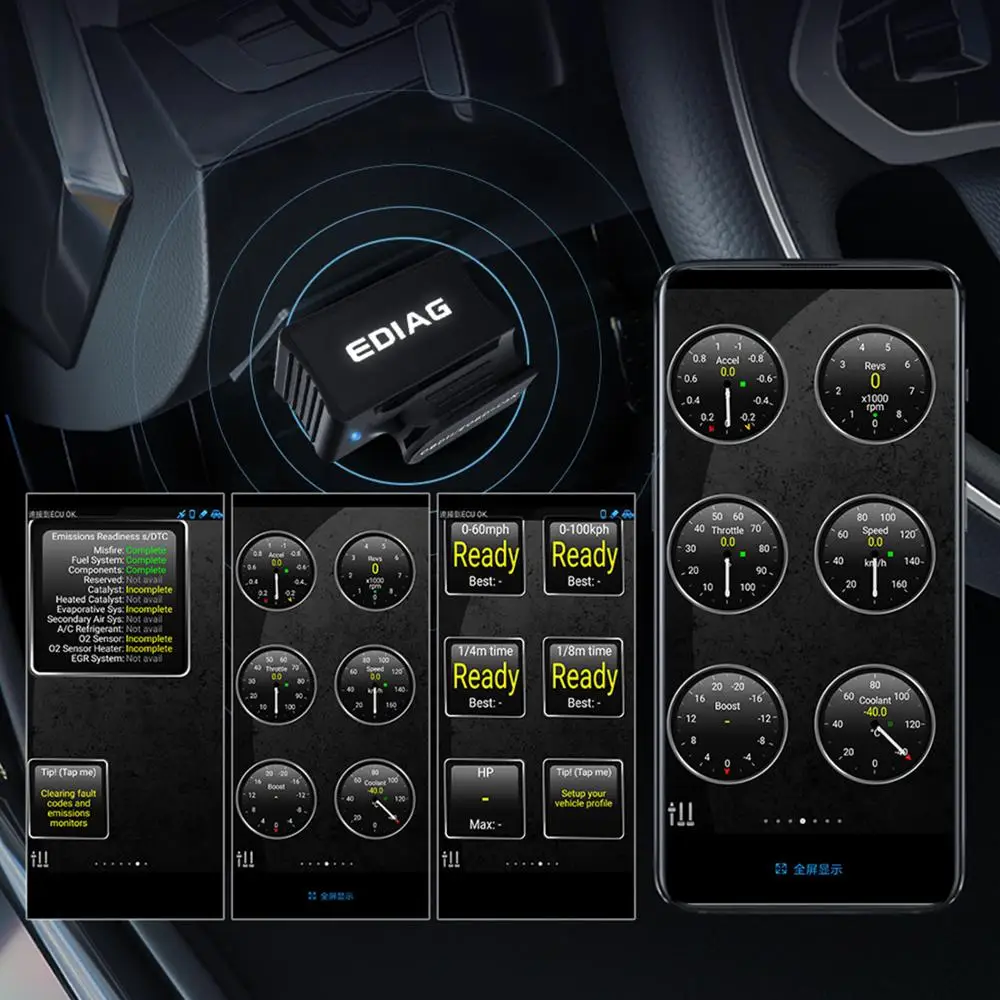 Ediag ELM327 V1.5 Wi Fi/Bluetooth PIC18F25K80 для Android/IOS Elm 327 код читателя obd2 диагностический