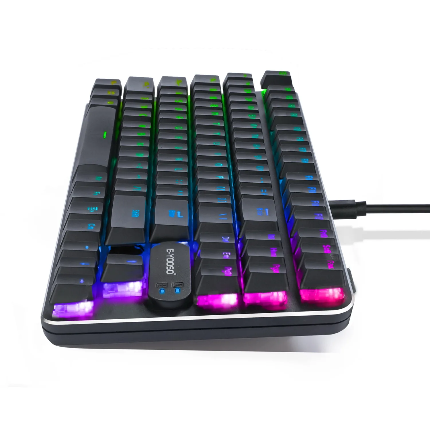 huo ji e yooso z 66 low profile tkl mechanical keyboard linear red switch rgb led backlit 87 keys anti ghosting wired keyboard free global shipping