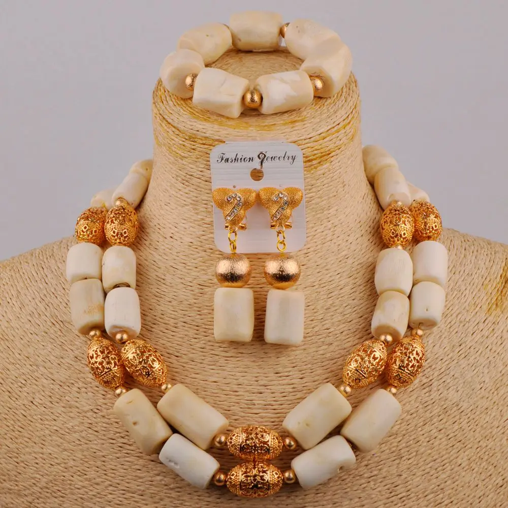 

Последние африканские бусы комплект ювелирных изделий белый коралловый нигерийский Свадебный набор ожерелье