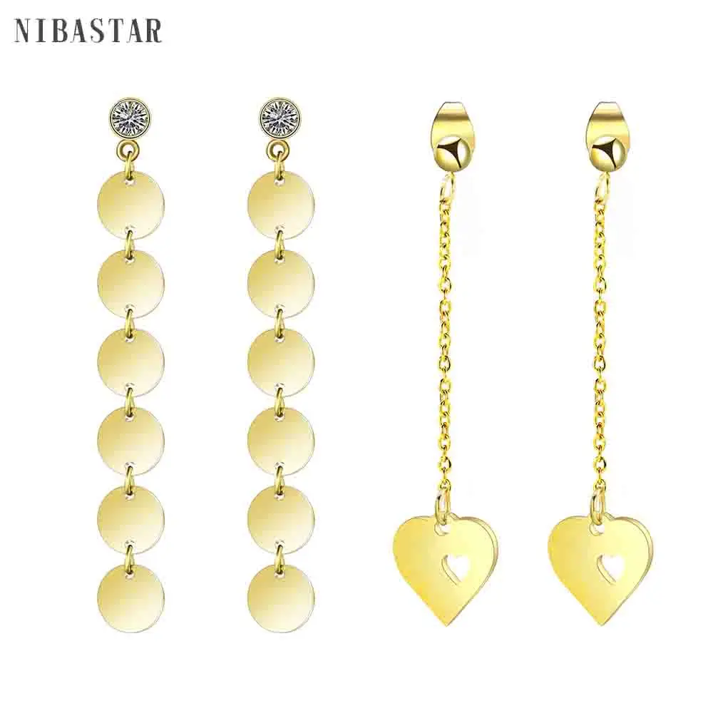 Круглые серьги с кисточкой сердцем длинная цепочка золотые Висячие для девочек