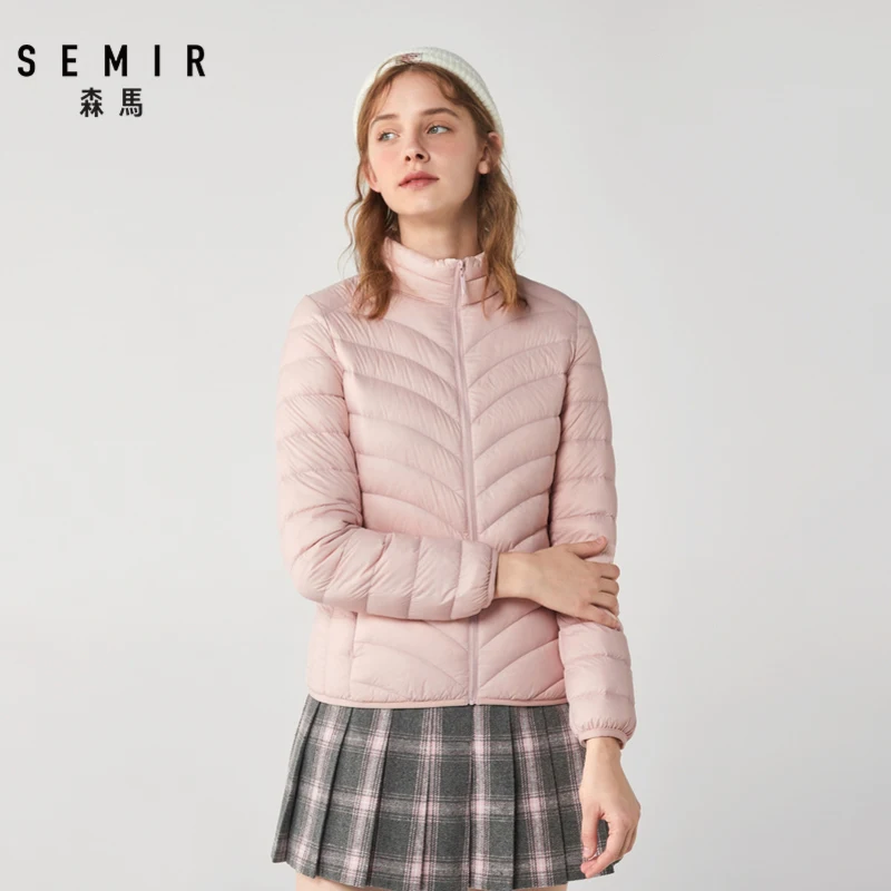 SEMIR пуховик женский 2019 зимнее Новое тонкое короткое пальто Модная Корейская
