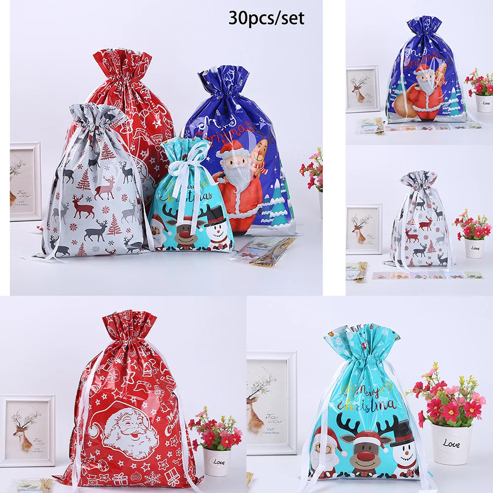 

30pcs Gift bag Christmas Present Wrap Candy Bag Supplies Candy Favor Pouch Bag