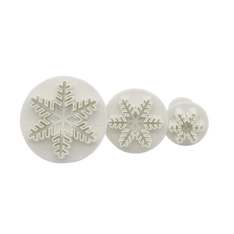 3Pcs/Set Snowflake Plunger Cookie Mold Cake Decorating Tools Biscuit Cutters DIY Fondant Mould Cutting Baking Pastry | Дом и сад
