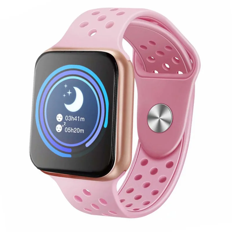 Pink Smart Watch Men Women Heart Rate Blood Pressure Monitor Fitness Tracker IP67 Waterproof Sport Smartwatch Clock PK S226 IWO 10 9 - Color: Pink