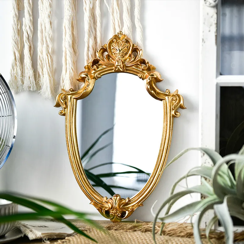 luxury vintage gold embossed makeup mirror home decor bathroom accessories gifts free global shipping