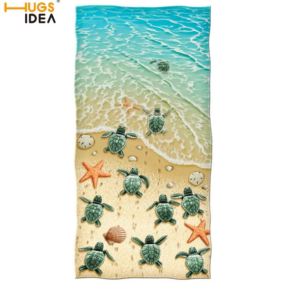 HUGSIDEA модное полотенце для душа с принтом морской черепахи банное в виде пляжное