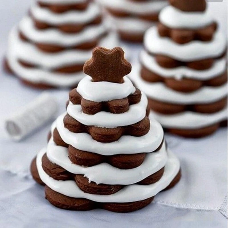 6 шт. 3D DIY Сердце Звезда цветок Рождественская елка печенье торт резак бисквит