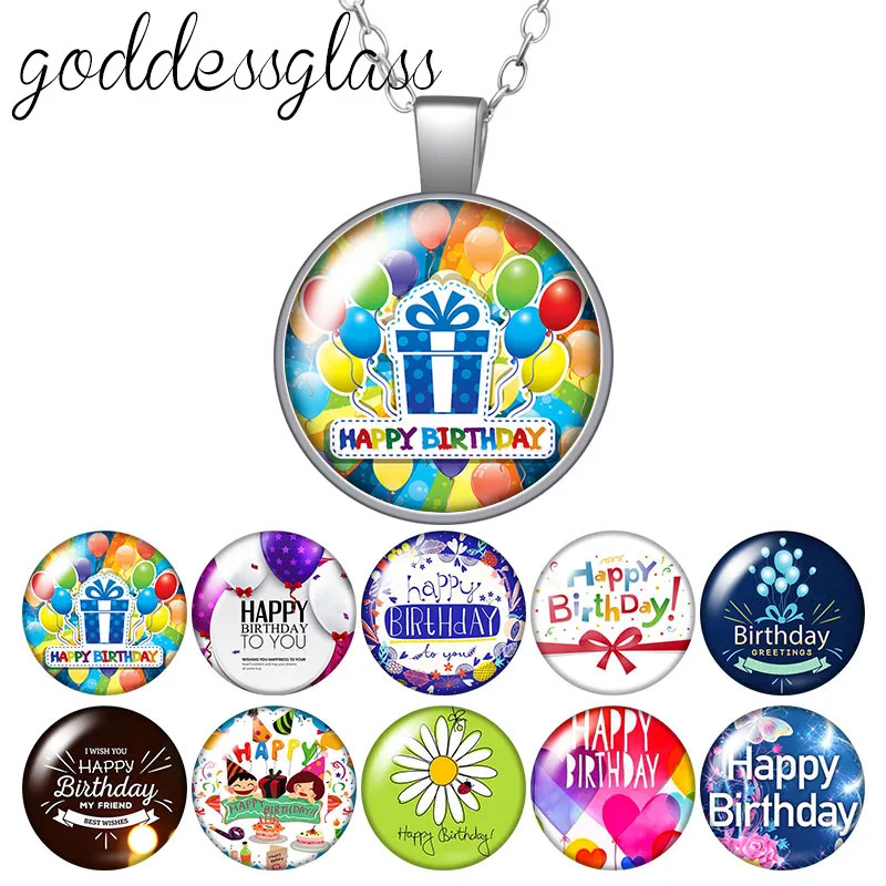 Изображения на день рождения подарок круглый стеклянный кабошон в форме торта