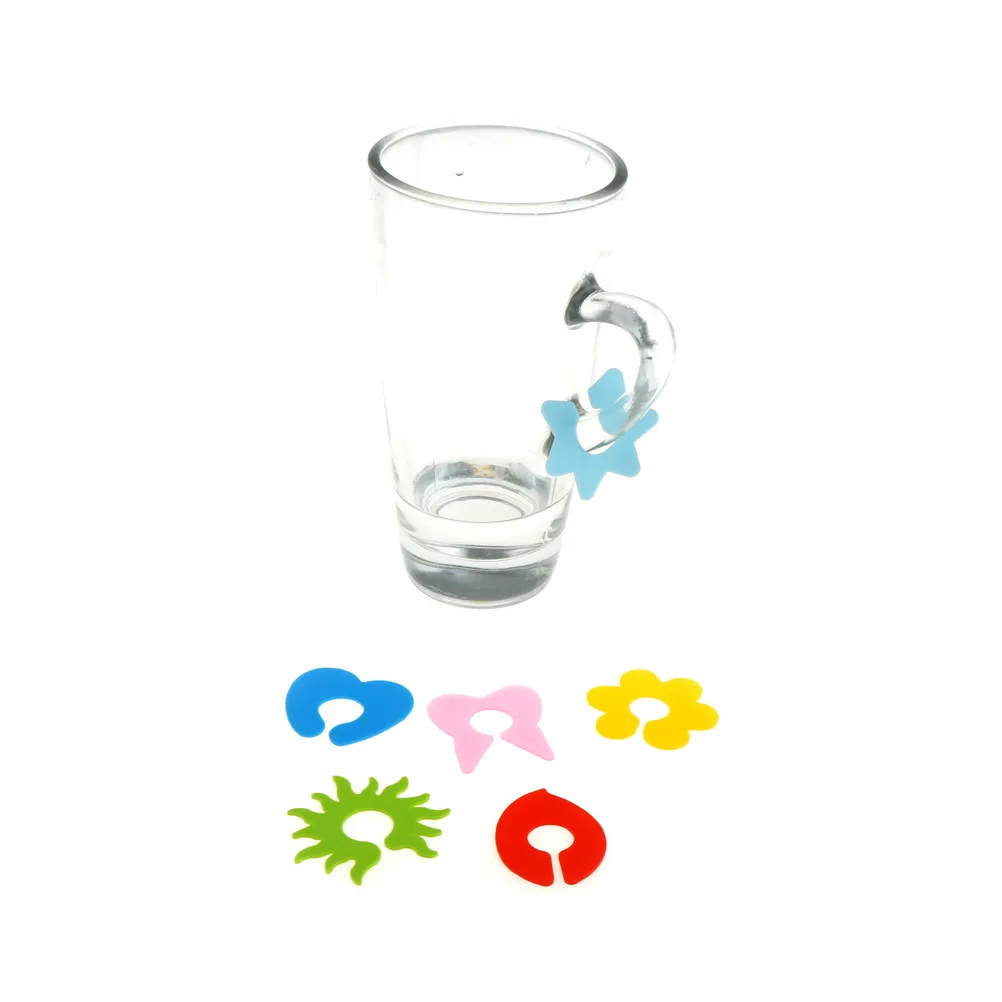 

6pcs Silicone Suction Cup Wine Glass Silicone Label Silicone Wine Glasses Recognizer Marker Tea Holder Party Dedicated