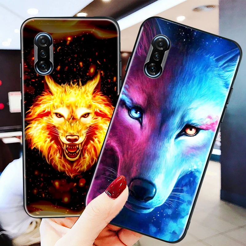 

For POCO Phone Case For Xiaomi POCO X3 Pro X3 NFC F3 Pro GT M3 Pro For POCO F3 GT Painting Animal Wolf Coque Soft TPU Funda