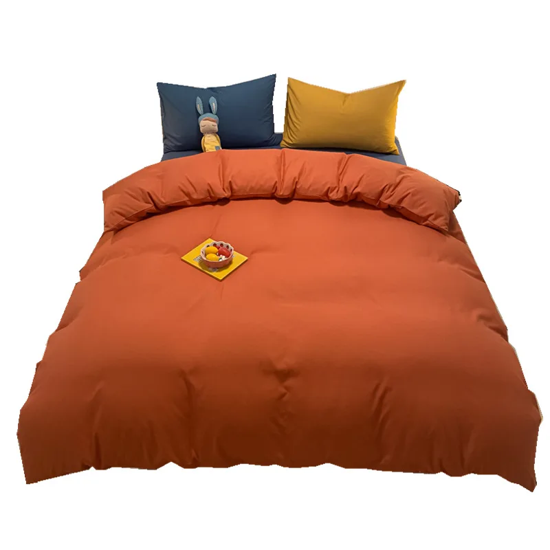 

Solid Color Bed Set High Quality Bedding Set Twin/Full/Queen/King Size 4/PCS Bed Sheet Duvet Cover Set