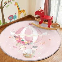 flannel carpets anti slip child bedroom alfombra crawl floor mat kid pink flower balloon animal cartoon baby playing area rug